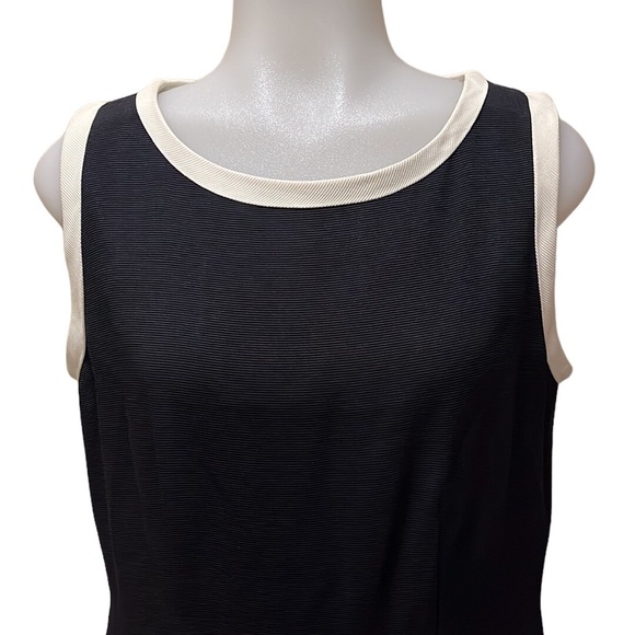 Vintage MODA INT’L Black & White Sheath Dress~sz 10~Lined - Picture 3 of 9